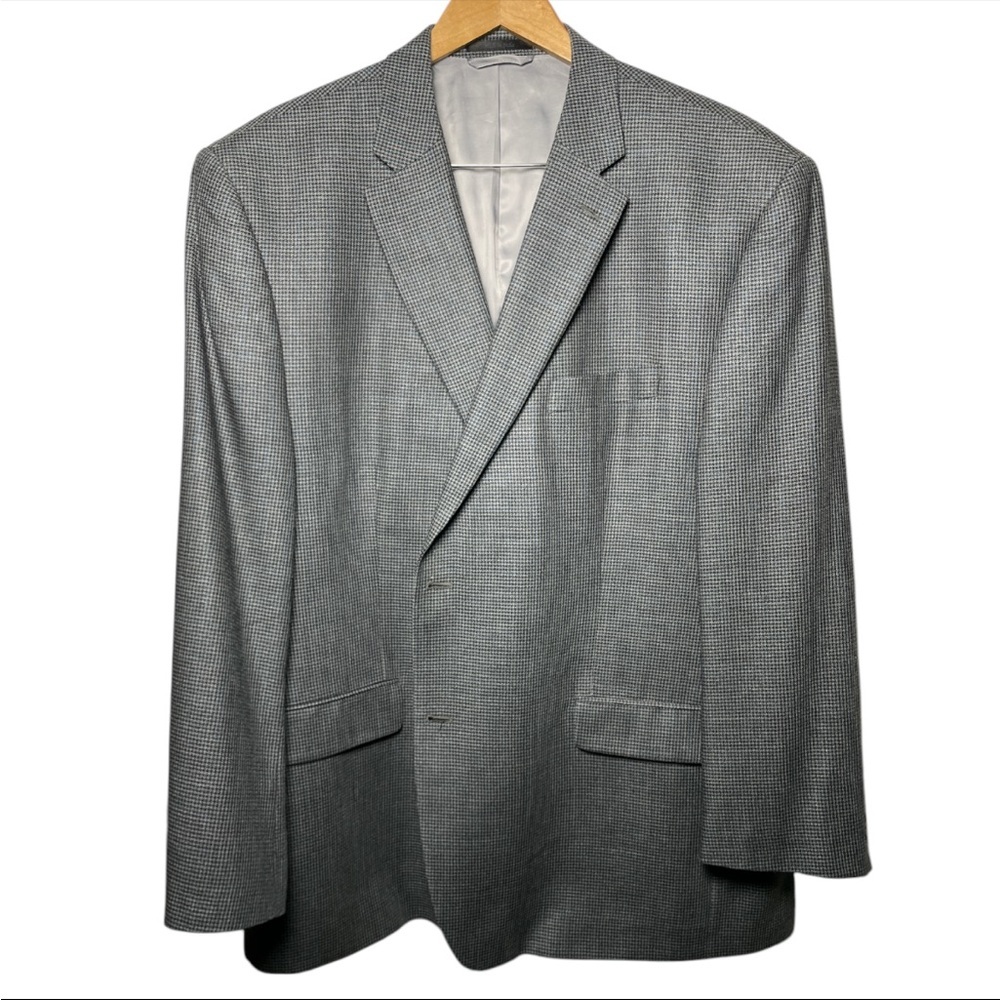 Lauren Ralph Lauren Men's Gray herringbone silk wool 2 button Blazer size 48 R